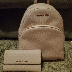 Michael kors backpack and wallet